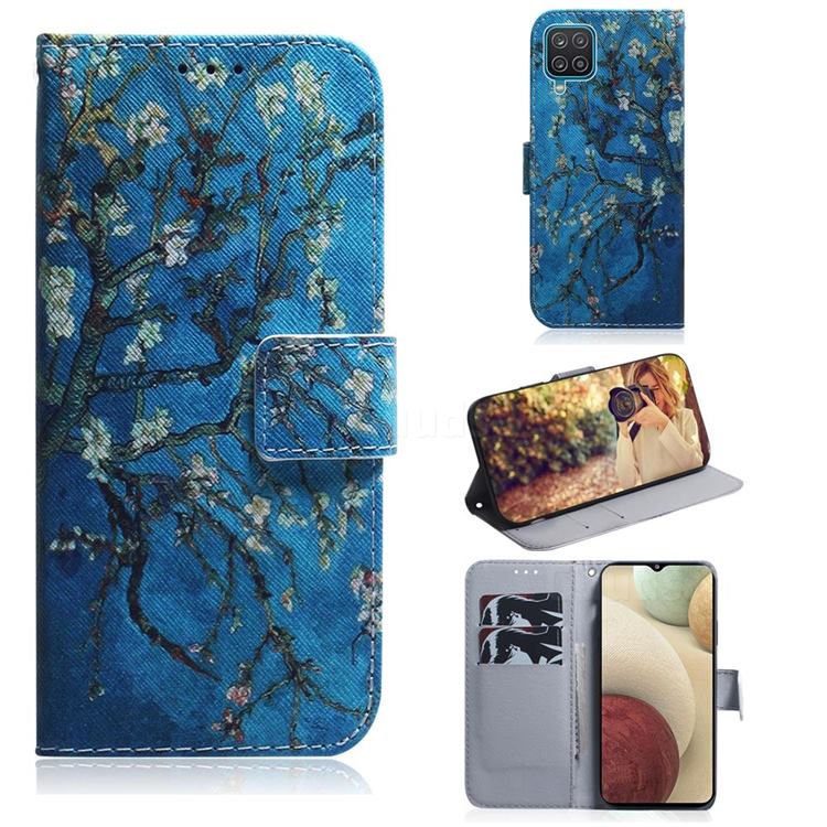 Apricot Tree PU Leather Wallet Case for Samsung Galaxy A12