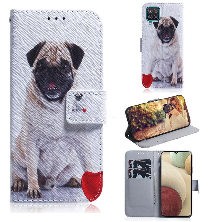 Pug Dog PU Leather Wallet Case for Samsung Galaxy A12