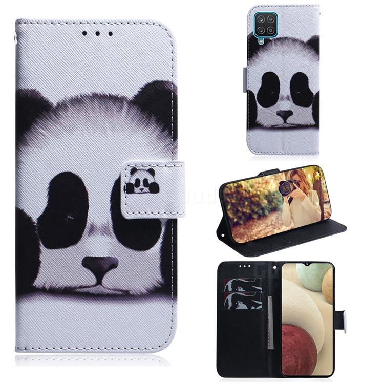 Sleeping Panda PU Leather Wallet Case for Samsung Galaxy A12