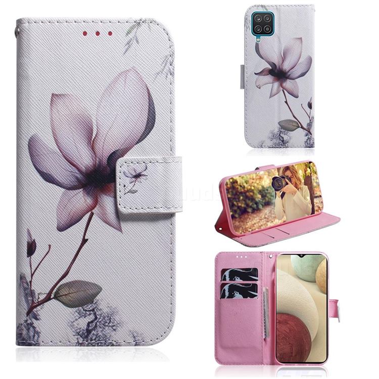 Magnolia Flower PU Leather Wallet Case for Samsung Galaxy A12