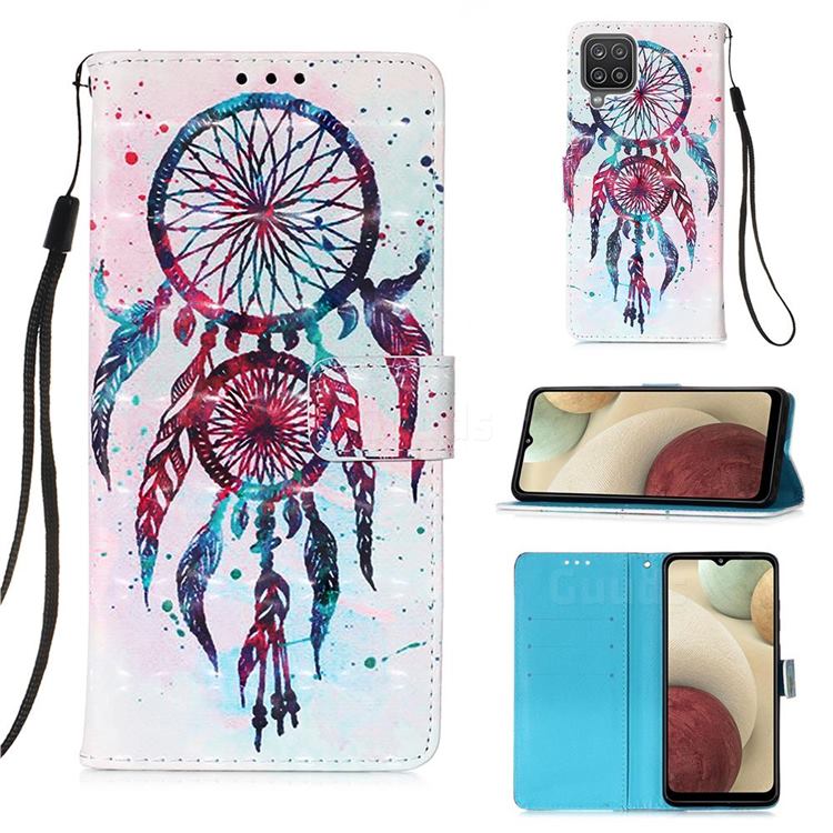 ColorDrops Wind Chimes 3D Painted Leather Wallet Case for Samsung Galaxy A12