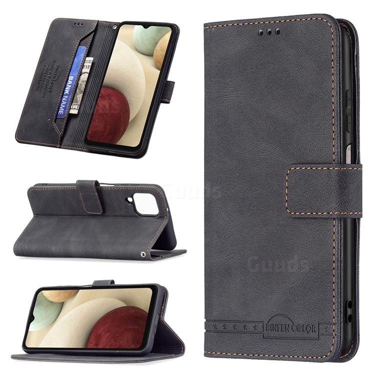 Binfen Color RFID Blocking Leather Wallet Case for Samsung Galaxy A12 - Black