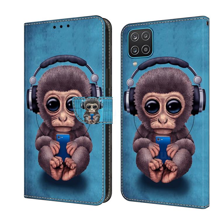 Cute Orangutan Crystal PU Leather Protective Wallet Case Cover for Samsung Galaxy A12