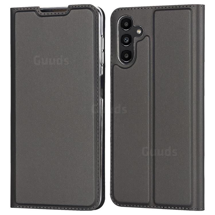 Ultra Slim Card Magnetic Automatic Suction Leather Wallet Case for Samsung Galaxy A13 5G - Star Grey