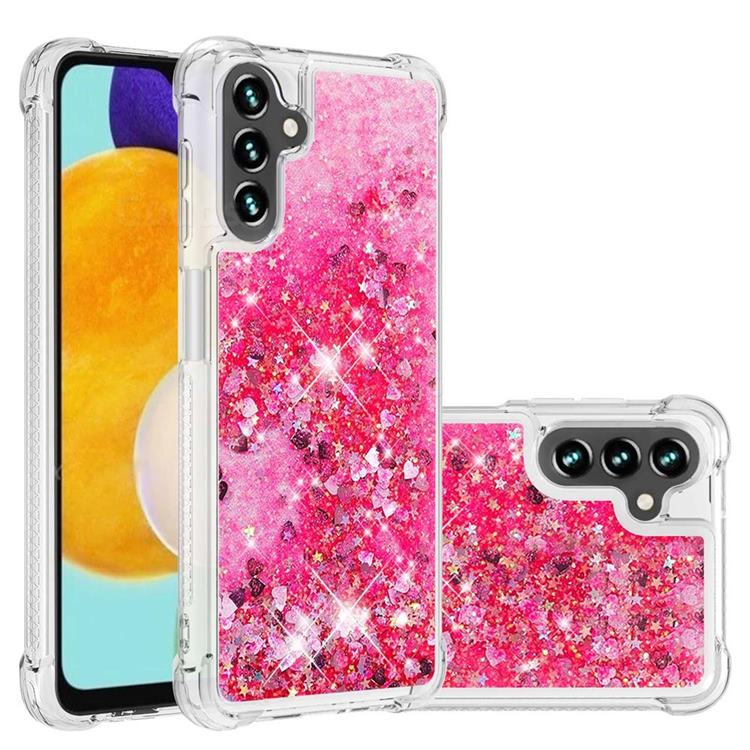 Dynamic Liquid Glitter Sand Quicksand TPU Case for Samsung Galaxy A13 5G - Pink Love Heart