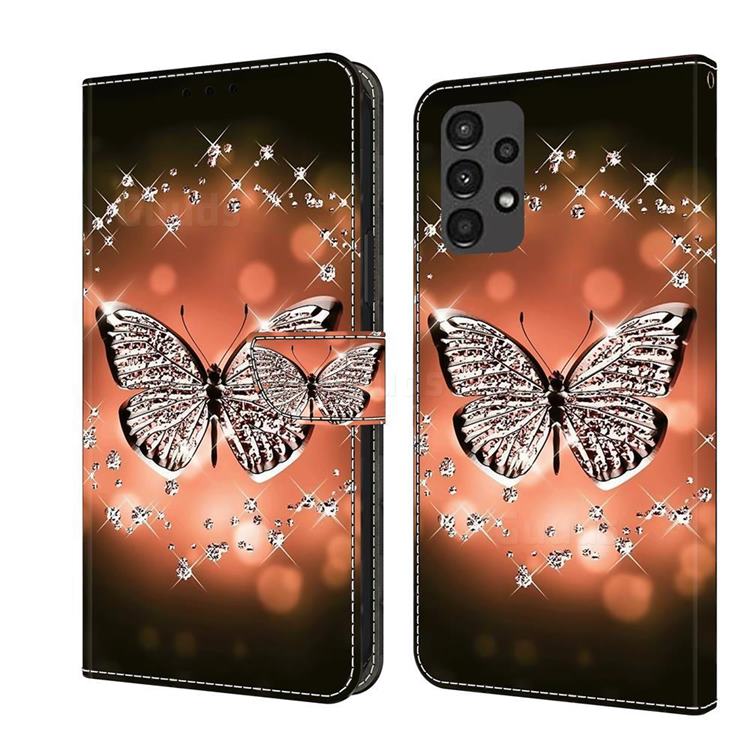 Crystal Butterfly Crystal PU Leather Protective Wallet Case Cover for Samsung Galaxy A13 5G