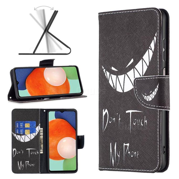 Crooked Grin Leather Wallet Case for Samsung Galaxy A13 4G