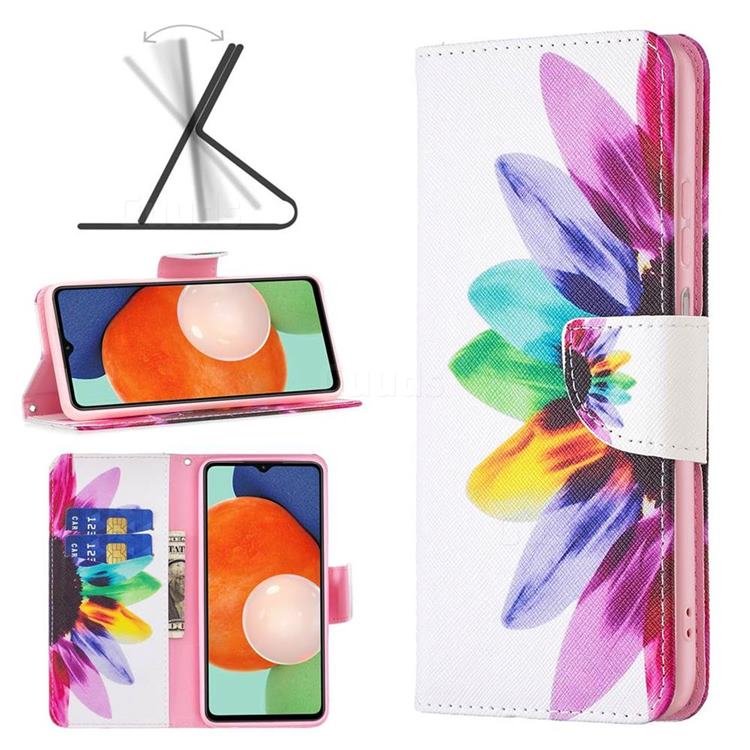 Seven-color Flowers Leather Wallet Case for Samsung Galaxy A13 4G