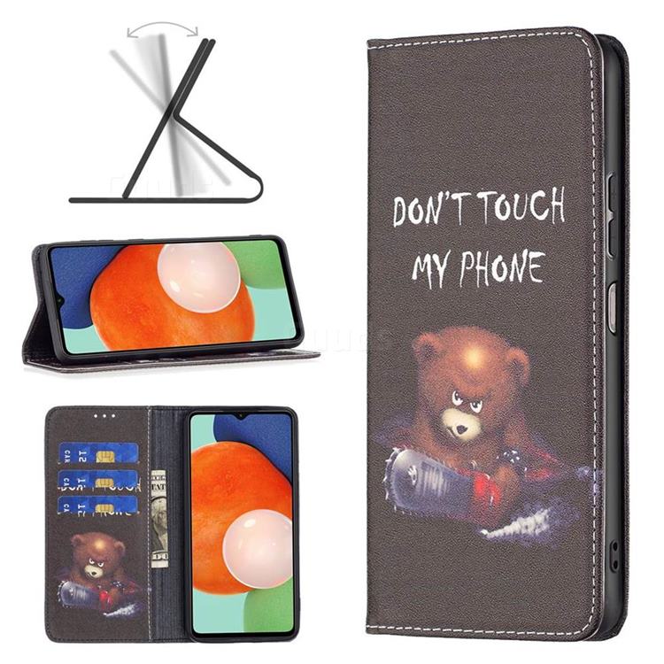 Chainsaw Bear Slim Magnetic Attraction Wallet Flip Cover for Samsung Galaxy A13 4G