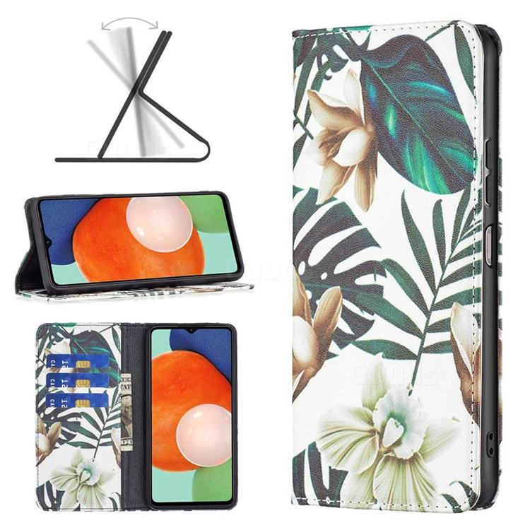 Flower Leaf Slim Magnetic Attraction Wallet Flip Cover for Samsung Galaxy A13 4G