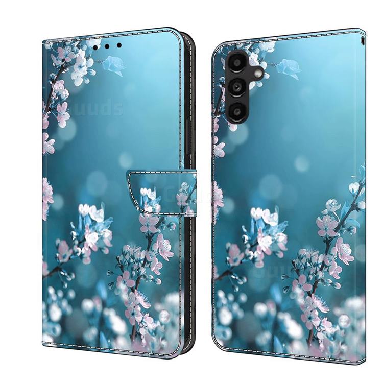Plum Blossom Crystal PU Leather Protective Wallet Case Cover for Samsung Galaxy A14 5G