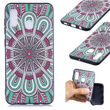 Mandala 3D Embossed Relief Black Soft Back Cover for Samsung Galaxy A20