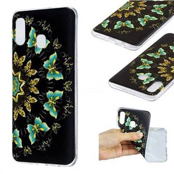 Circle Butterflies Super Clear Soft TPU Back Cover for Samsung Galaxy A20
