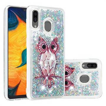 Seashell Owl Dynamic Liquid Glitter Quicksand Soft TPU Case for Samsung Galaxy A20