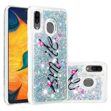 Smile Flower Dynamic Liquid Glitter Quicksand Soft TPU Case for Samsung Galaxy A20