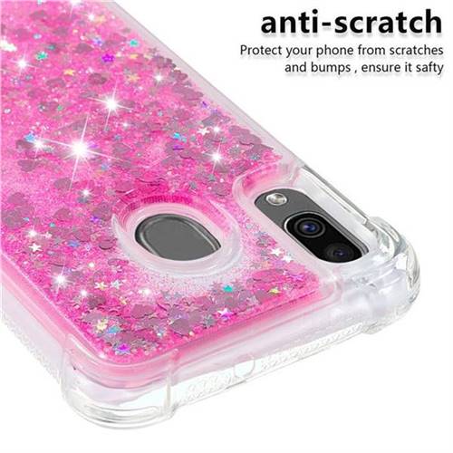 Dynamic Liquid Glitter Sand Quicksand Tpu Case For Samsung Galaxy A20 Pink Love Heart Galaxy 3581