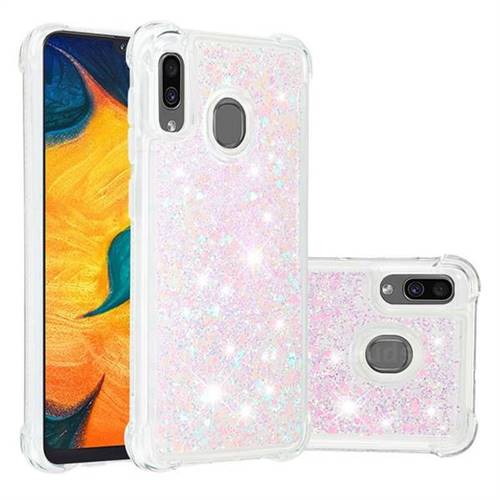 Dynamic Liquid Glitter Sand Quicksand Star TPU Case for Samsung Galaxy A20 - Pink