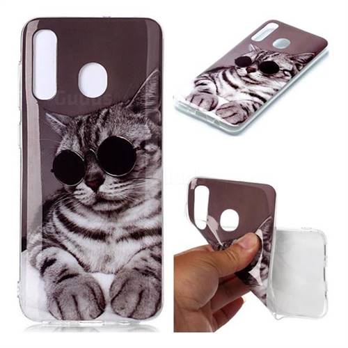 Kitten with Sunglasses Soft TPU Cell Phone Back Cover for Samsung Galaxy A20