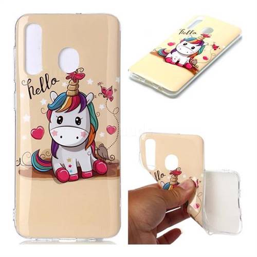 Hello Unicorn Soft TPU Cell Phone Back Cover for Samsung Galaxy A20