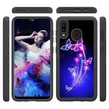 Dancing Butterflies Shock Absorbing Hybrid Defender Rugged Phone Case Cover for Samsung Galaxy A20