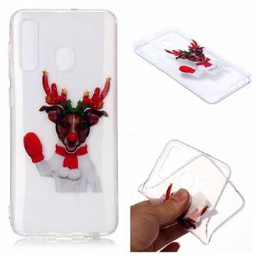 Red Gloves Elk Super Clear Soft TPU Back Cover for Samsung Galaxy A20