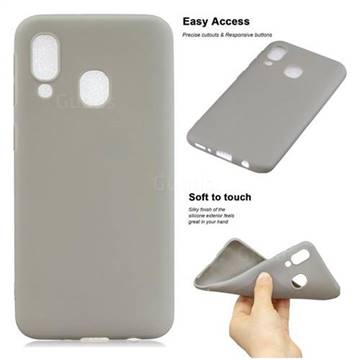 Soft Matte Silicone Phone Cover for Samsung Galaxy A20 - Gray