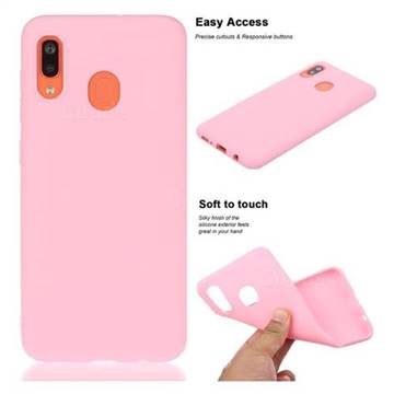 Soft Matte Silicone Phone Cover for Samsung Galaxy A20 - Rose Red