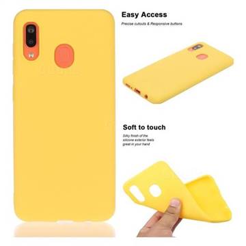 Soft Matte Silicone Phone Cover for Samsung Galaxy A20 - Yellow