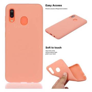 Soft Matte Silicone Phone Cover for Samsung Galaxy A20 - Coral Orange