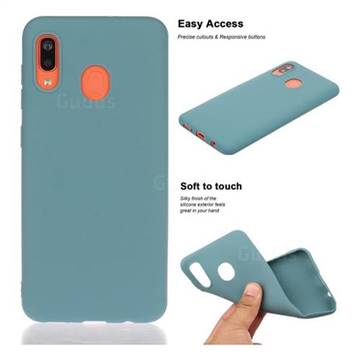 Soft Matte Silicone Phone Cover for Samsung Galaxy A20 - Lake Blue