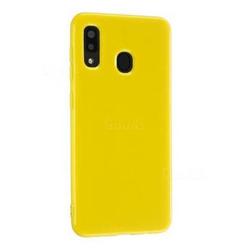 2mm Candy Soft Silicone Phone Case Cover for Samsung Galaxy A20 - Yellow