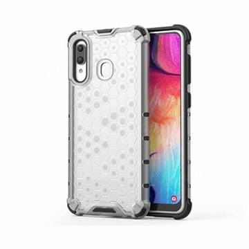 Honeycomb TPU + PC Hybrid Armor Shockproof Case Cover for Samsung Galaxy A20 - Transparent