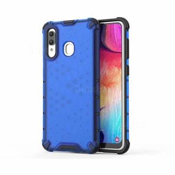 Honeycomb TPU + PC Hybrid Armor Shockproof Case Cover for Samsung Galaxy A20 - Blue