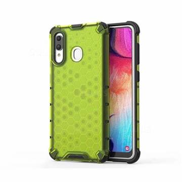 Honeycomb TPU + PC Hybrid Armor Shockproof Case Cover for Samsung Galaxy A20 - Green