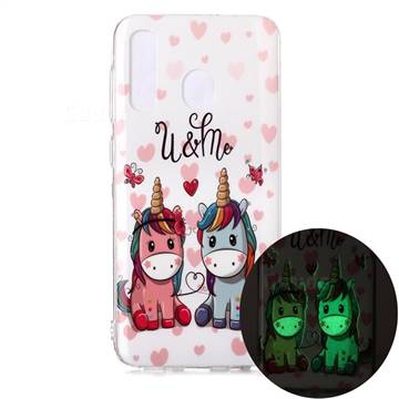 Couple Unicorn Noctilucent Soft TPU Back Cover for Samsung Galaxy A20