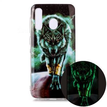 Wolf King Noctilucent Soft TPU Back Cover for Samsung Galaxy A20