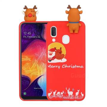 Moon Santa and Elk Christmas Xmax Soft 3D Doll Silicone Case for Samsung Galaxy A20