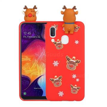 Elk Snowflakes Christmas Xmax Soft 3D Doll Silicone Case for Samsung Galaxy A20