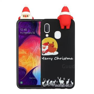 Santa Elk on Moon Christmas Xmax Soft 3D Doll Silicone Case for Samsung Galaxy A20