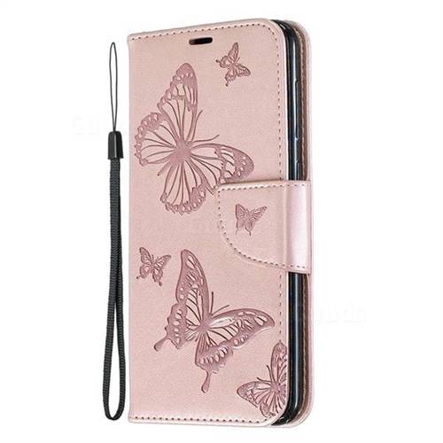 Embossing Double Butterfly Leather Wallet Case for Samsung Galaxy A20 ...