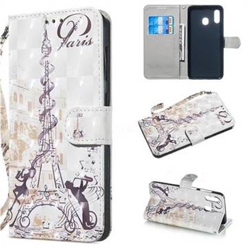 Tower Couple 3D Painted Leather Wallet Phone Case for Samsung Galaxy A20