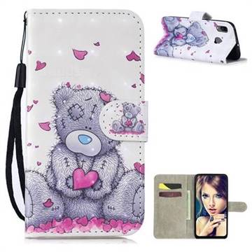 Love Panda 3D Painted Leather Wallet Phone Case for Samsung Galaxy A20