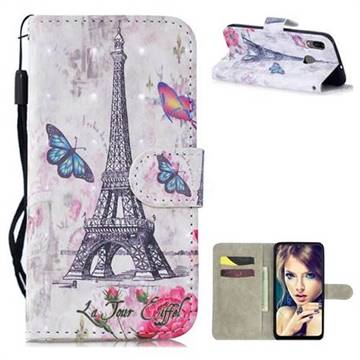 Paris Tower 3D Painted Leather Wallet Phone Case for Samsung Galaxy A20