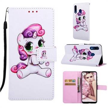 Playful Pony Matte Leather Wallet Phone Case for Samsung Galaxy A20