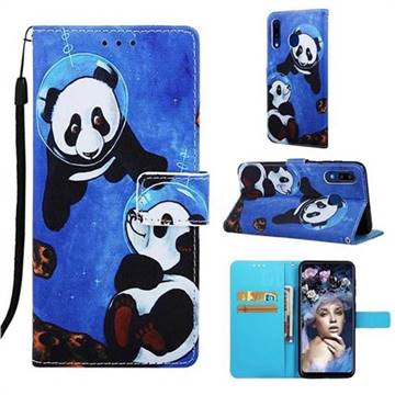 Undersea Panda Matte Leather Wallet Phone Case for Samsung Galaxy A20
