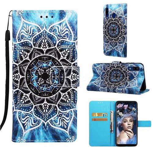 Underwater Mandala Matte Leather Wallet Phone Case for Samsung Galaxy A20