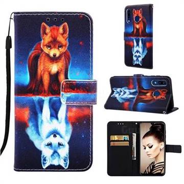 Water Fox Matte Leather Wallet Phone Case for Samsung Galaxy A20