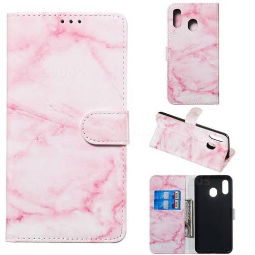 Pink Marble PU Leather Wallet Case for Samsung Galaxy A20