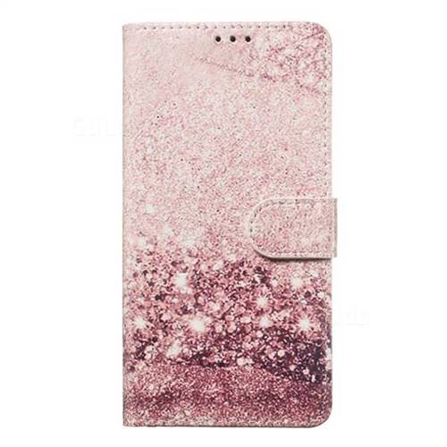 Glittering Rose Gold PU Leather Wallet Case for Samsung Galaxy A20