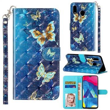 Rankine Butterfly 3D Leather Phone Holster Wallet Case for Samsung Galaxy A20